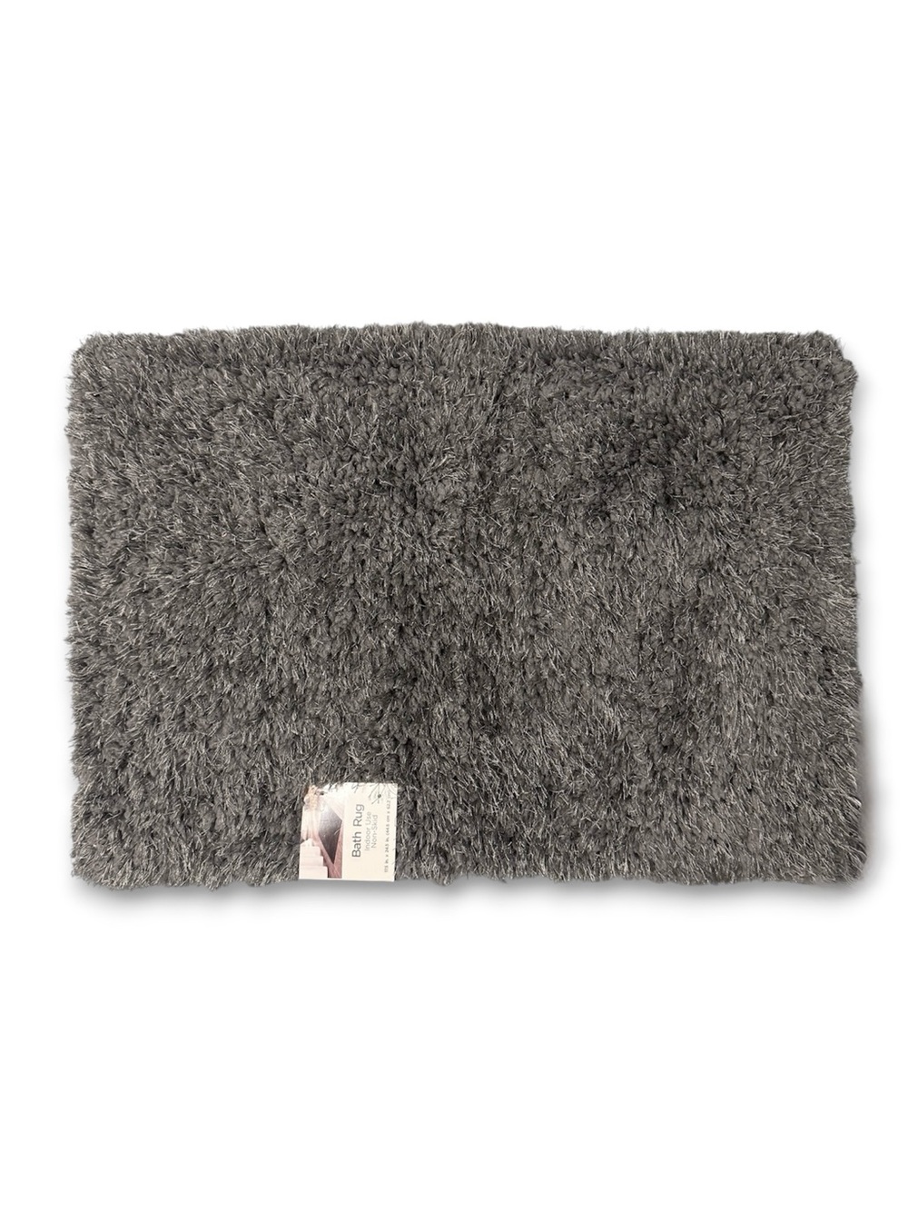 Nedia Home Shag Bath Rug Non-Skid Microfiber Dark Gray 17.5 x 24.5 NWT